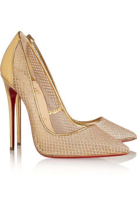 louboutin gold trail shoes